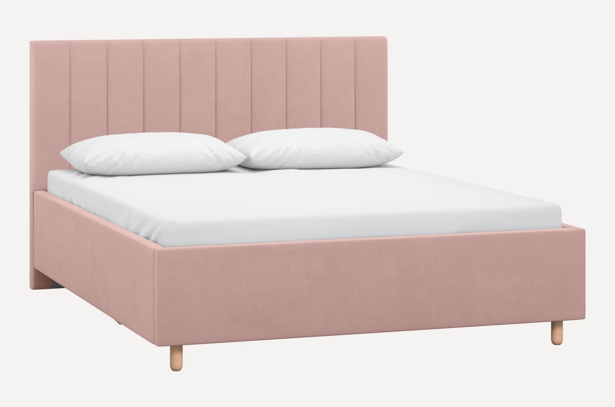 GP-00097377 Кровать Адель 140 Velvet Beige цвет бежевый, опоры натуральный