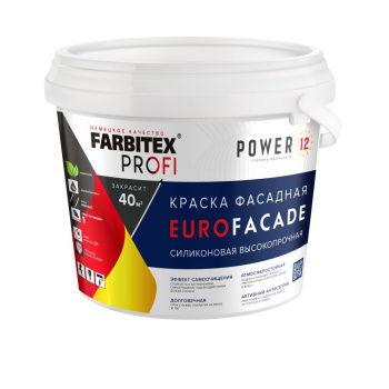 Краска "FARBITEX ПРОФИ" силиконовая самоочищающаяся высокопрочная база А EuroFacade (12кг/8л) 