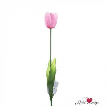 Цветок искусственный на ножке "Розовый тюльпан" высота  61см.