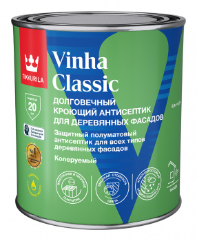 Антисептик кроющий Tikkurila Vinha Classic полуматовый база VС бесцветный 0,9л