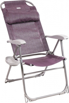 Кресло -шезлонг с полкой  баклажановый,серый, без м/э, 590х750х1090, м.н.120кг