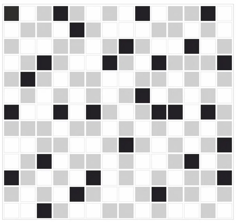 LT62-14055 Наклейка декоративная 3D мозаика Клетка 25х25 см 4 шт