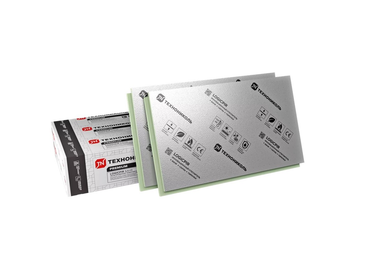 684037 Плиты теплоизоляционные Технониколь LOGICPIR Баня 1190х590х50мм (5шт-уп)