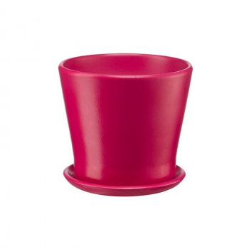 Горшок керамический "Флора" с подставкой, 1,8 л., Д165 Ш165 В150, малиново-розовый