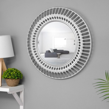 Зеркало настенное  в ажурном корпусе , 51х51 см, цвет:серебро