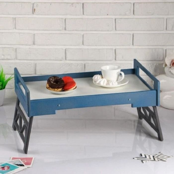 Столик для завтрака складной "Лофт 2", 52×37×29 см, с ручками, синий 5289114
