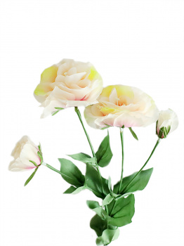 Букет искусственных цветов Белая Эустома из ткани 67х14х10см