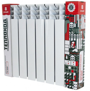 Радиатор биметаллический 8 секций, 500/100, ТЕПЛОХОД (теплоотдача 1320 Вт)