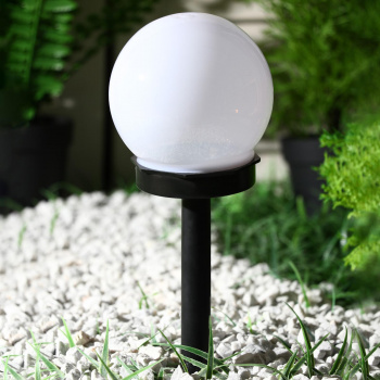 Фонарь садовый на солнечной батарее "Шар малый", 32 см, d=10 см, 1 LED, Т/БЕЛЫЙ 