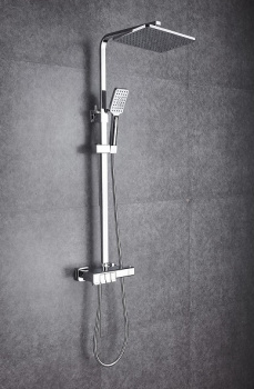Гарнитур для душа со смесителем,термостат,верхний душ квадрат.формы,ручной душ  RV-1852