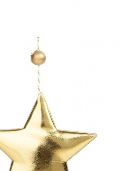 Украшение новогоднее подвесное Блестящая золотистая звездочка из полиуретана / 10,5x1,5x28см