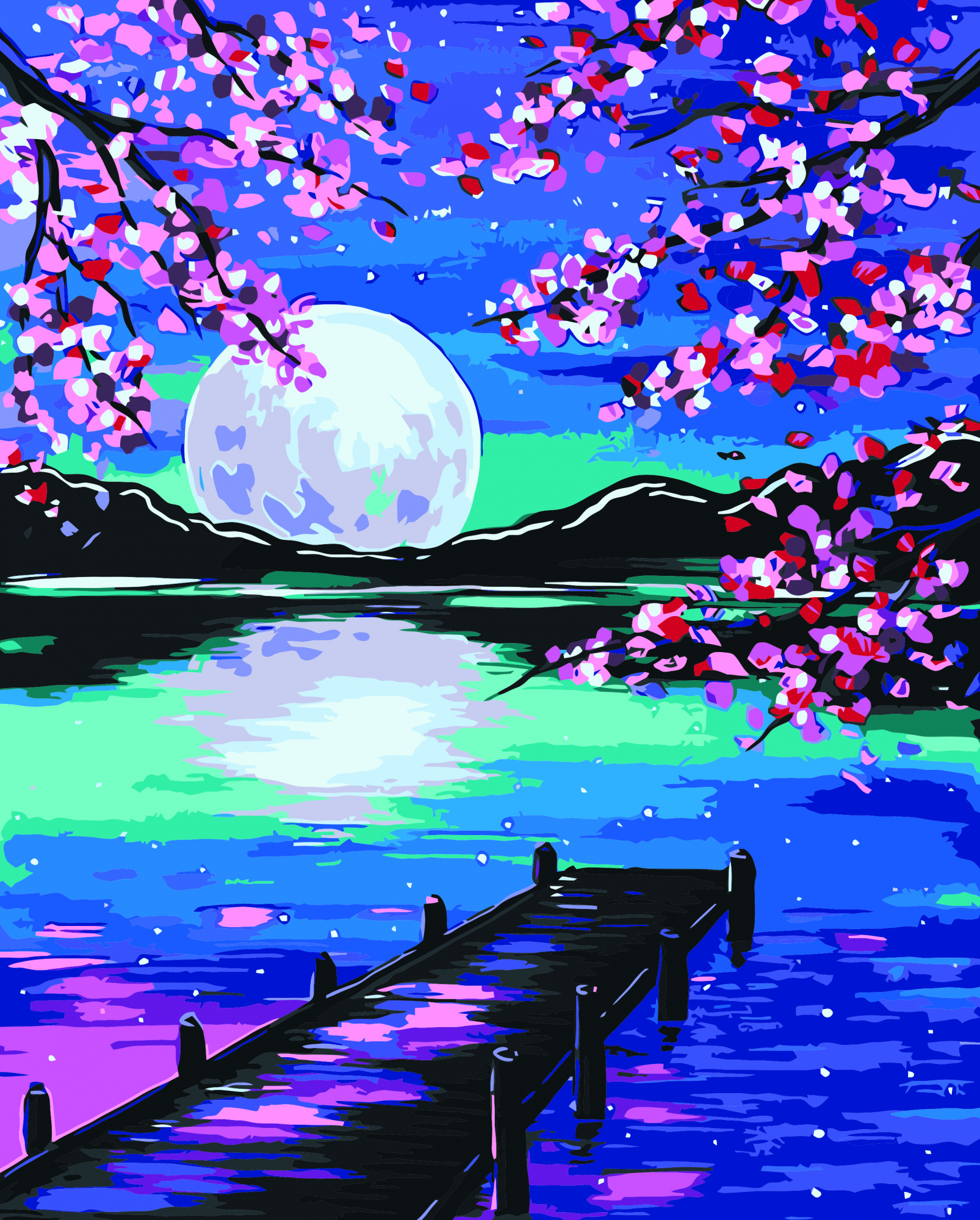Просто красивые картины. Правополушарное рисование Сакура. Сакура пейзаж. Японский пейзаж акрилом. Картины гуашью.