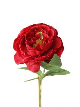 Цветок искусс.Красная Роза из ткани (искусственный шелк, полиэтилен) 28х9х9см