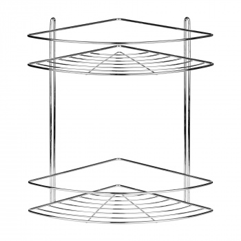 Полка 2-х ярусная настен. угловая 22х22х32 см, хром
