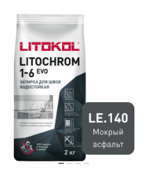 Затирка LITOCHROM 1-6 EVO LE 140 цвет:мокрый асфальт 2кг 