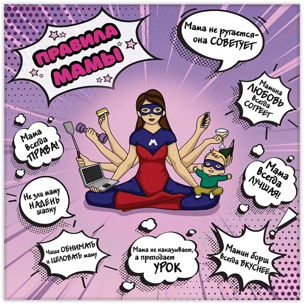 Lm35-14118 Картина Правила мамы 30х30 см.