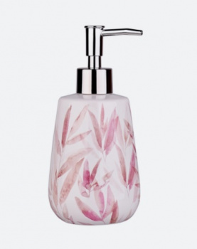 Дозатор д/жид мыла, пластик, белый-розовый, Akvarel