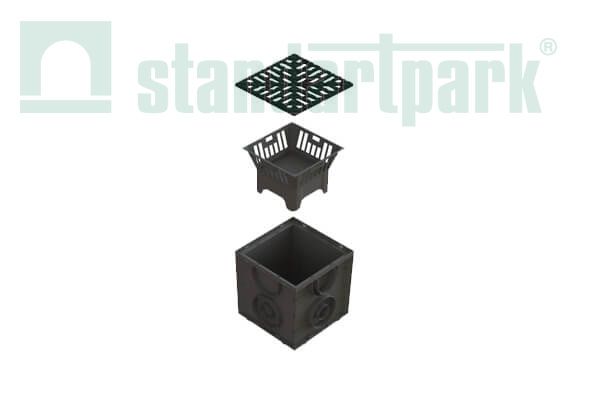08670311-1 Комплект Дождеприемник S'park 250x250x246 квадратный с чугунной решеткой