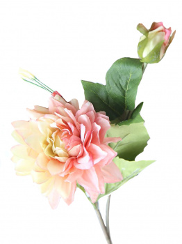 Цветок искусс. Георгина Свело-розовая из ткани (искусств шелк, полиэтилен) 61х12х12см