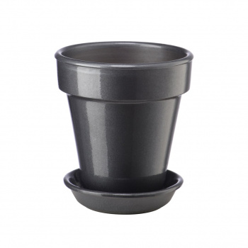 Горшок керамический Конус с подставкой, 0,6л., темно-серый