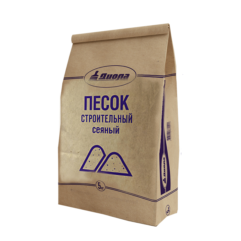 Песок строительный сеяный 5кг Диола
