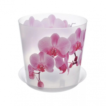 Кашпо 2,4л 16 см ДЕКО с подставкой   орхидея   розовая