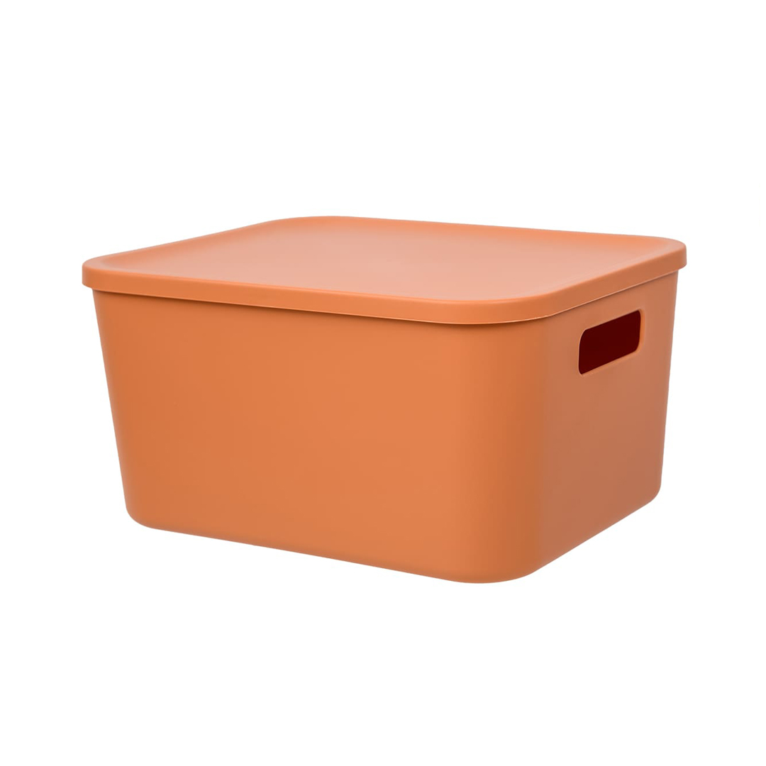 Fancy-hh101-S Корзина пластиковая для хранения Оптима, Д285 Ш220 В145, оранжевый