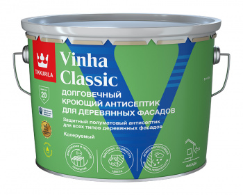 Антисептик кроющий Tikkurila Vinha Classic полуматовый база VС бесцветный 9л