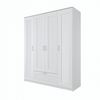 Шкаф "СИРИУС" 4 двери, 1 ящик 156х59х220 см, цвет: белый