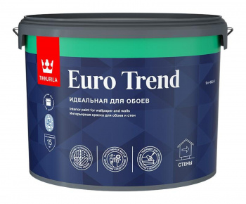 Краска для обоев и стен Tikkurila Euro Trend матовая база А белая 9л