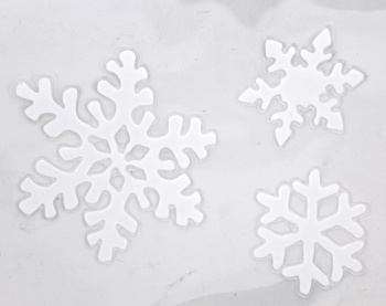 Наклейки декоративные Снежинки 3шт Размер 200х290мм Цвет белый
