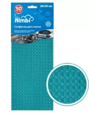 Салфетка  KOLIBRIYA Nimbi-50  Автомобиль,  Вафельная 30х30см,  для Стекол,  Синяя