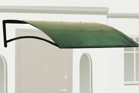 Козырек из поликарбоната LAKSI навесной 1400 (1300)*920*350(280) мм зеленый