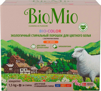 Стиральный порошок  BioMio, для цветного белья, 1,5кг.