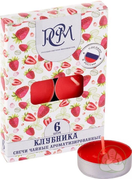 Набор свечей-таблеток, Клубника 6 шт