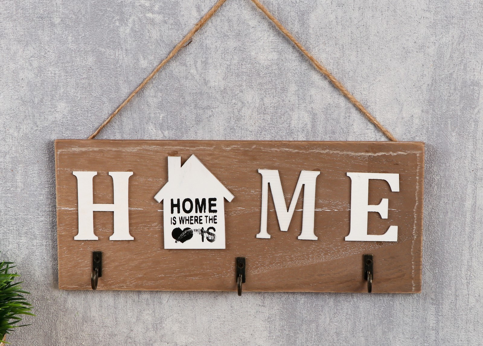 4650544 Крючки декоративные дерево Дом, там где любовь 11х26х3 см