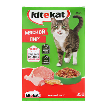 Сухой корм KiteKat "Мясной пир" для кошек 350г 