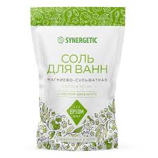 Соль д/ванн SYNERGETIC магниево-сульфатная с маслом эвкалипта 1кг