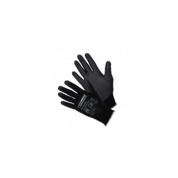 Перчатки, полиэстеровые c полиуретановым покрытием черные, Fiberon, 8(M)
