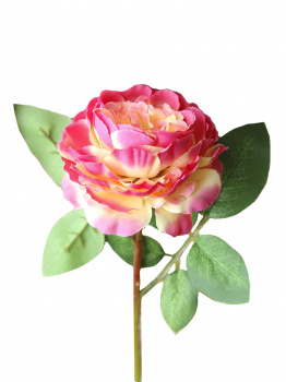 Цветок искусс.Розовая Роза из ткани (искусственный шелк, полиэтилен) 28х9х9см