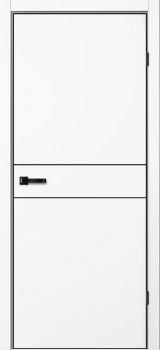 Полотно дверное ПВХ 600 "N03" эмалит белый  (черная алюм.кромка с 4-х сторон, магнитная защелка)