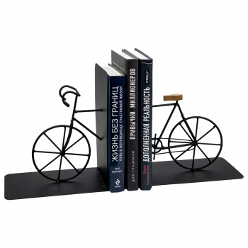 Подставка под книги "Велосипед", черный 37х12х20 см