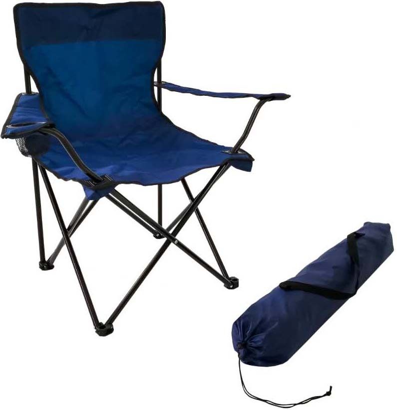 Кресло кемпинговое складное в чехле. Размер: 52х52х80 см. (Цвет: синий, FC-17003)