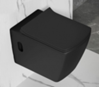 Унитаз подвесной (Ш-375мм,Г-57,5мм,В-360мм), черный с сиденьем микролифт