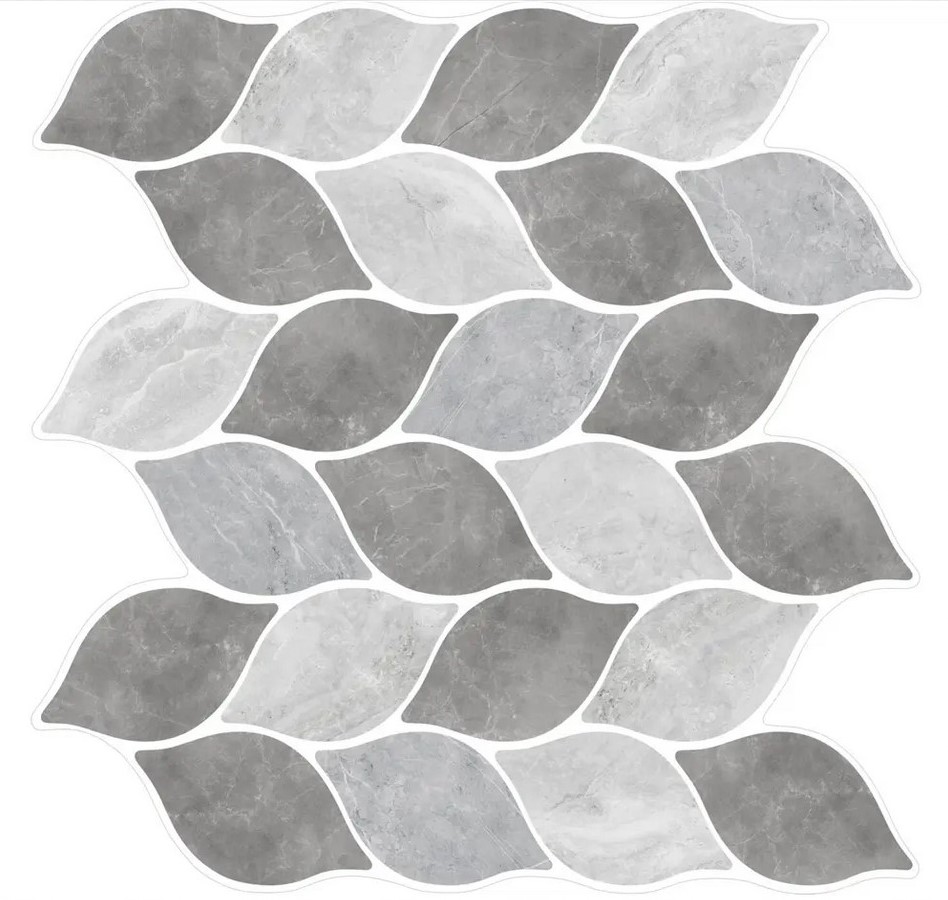 LT41-14081 Наклейка декоративная 3D мозаика Лепестки 25х25 см 4 шт