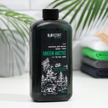 Шампунь для мытья волос и тела GREEN ARCTIC 2-в-1, 500мл 7387074