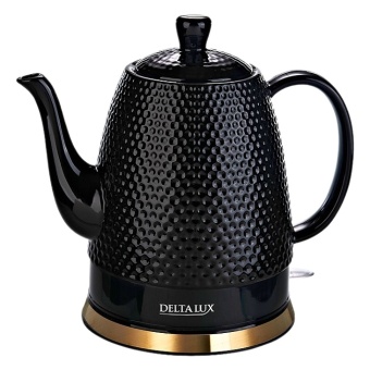 Чайник DELTA LUX DE-1021 корпус из фарфора 1500 Вт, 1,5л  черный