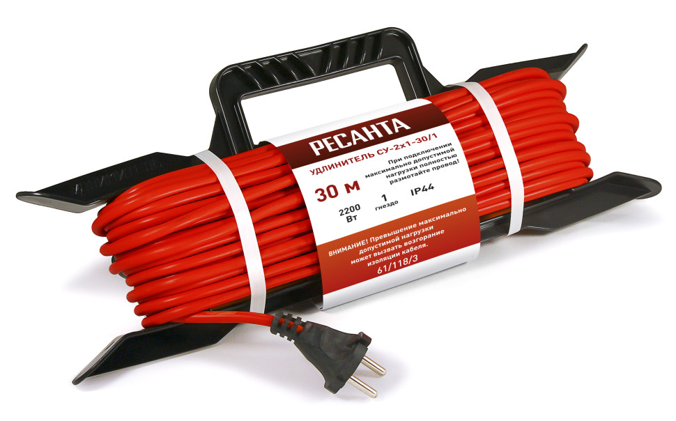 GP-00038813 61-118-3 Удлинитель силовой Ресанта 30м на раме, СУ-2х1-30-1 (IP44)