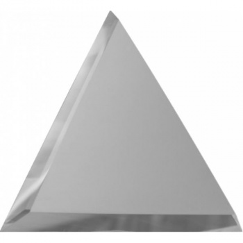 Плитка треугольная зеркальная серебряная с фацетом 10мм -180х180 мм