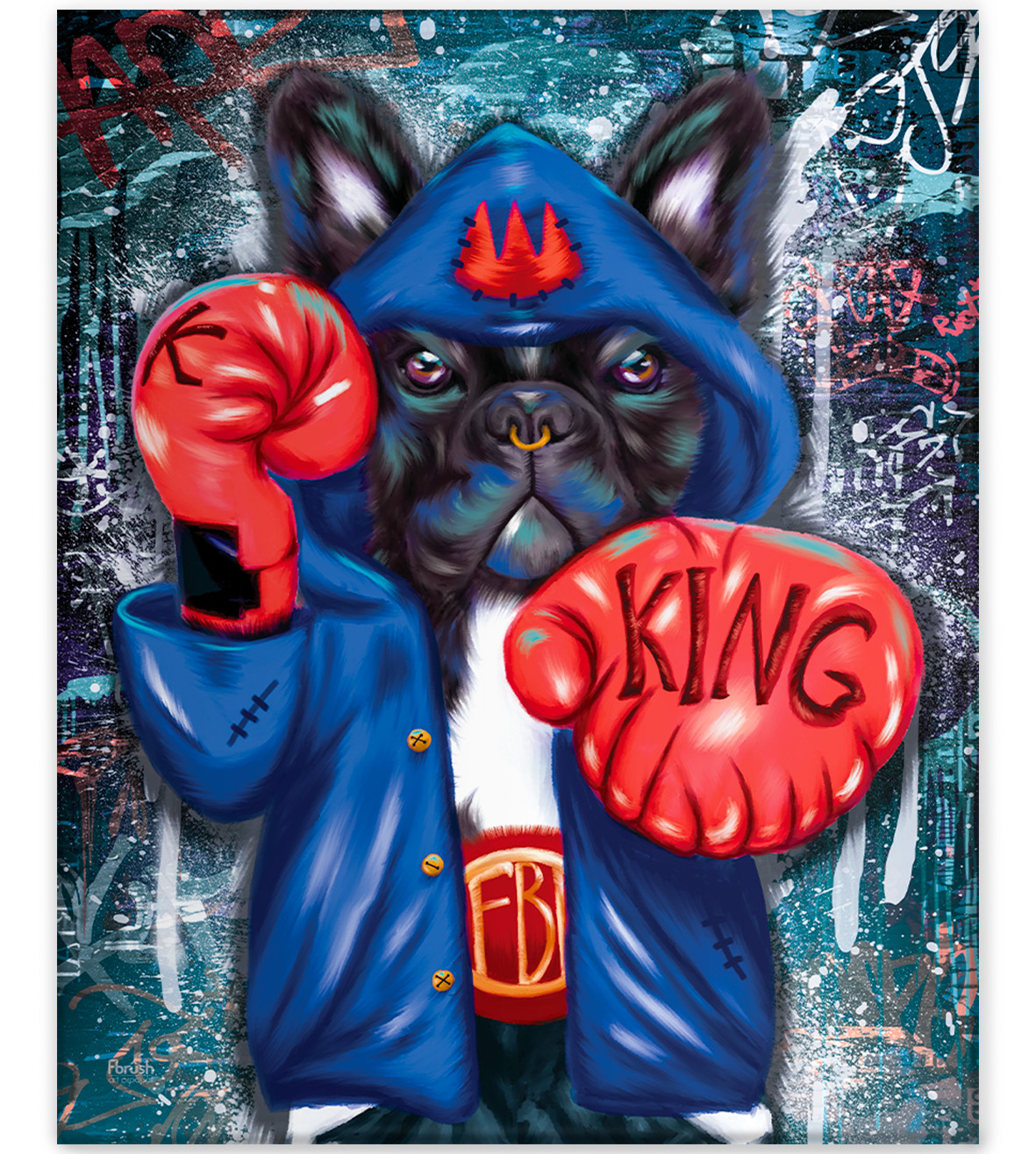 Lm45-13853 Картина Мопс боксер 40х50 см.